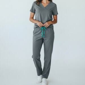 FIGS Livingston High Waisted Scrub Pants Women's Sz XL Graphite Healthcare